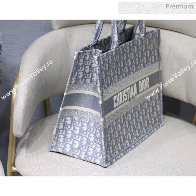 Dior Small Book Tote with Dior Oblique Embroidery Grey 2020 (XXG-20042923)