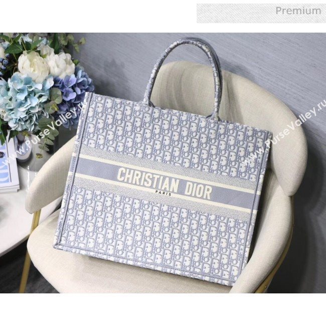 Dior Large Book Tote with Dior Oblique Embroidery Grey 2020 (XXG-20042924)