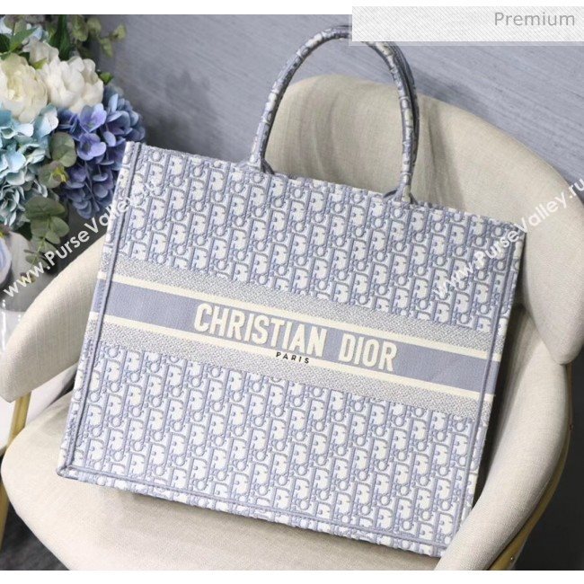Dior Large Book Tote with Dior Oblique Embroidery Grey 2020 (XXG-20042924)