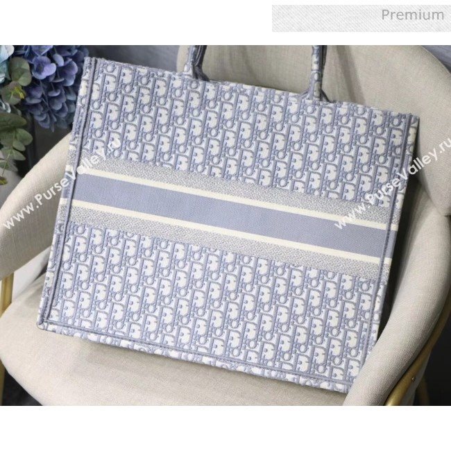 Dior Large Book Tote with Dior Oblique Embroidery Grey 2020 (XXG-20042924)