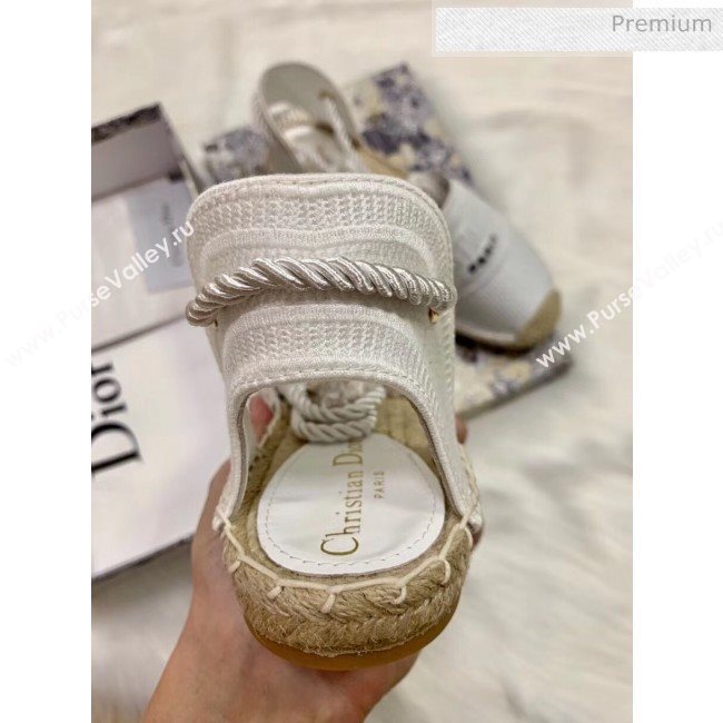 Dior Oblique Embroidered Cotton Lace-up Espadrille White 2020 (HB-20043031)