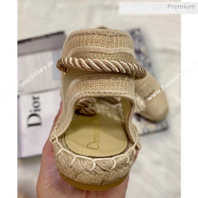 Dior Oblique Embroidered Cotton Lace-up Espadrille Beige 2020 (HB-20043033)