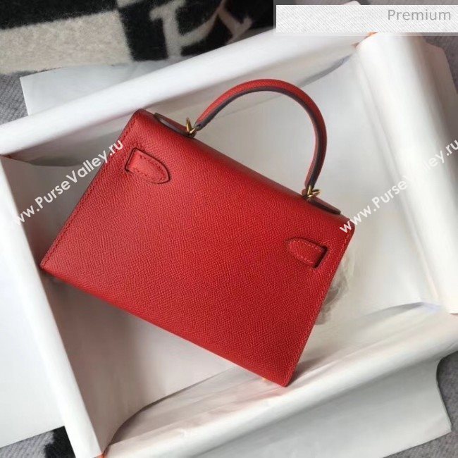 Hermes Mini Kelly II Handbag in Original Epsom Leather Red (Gold Hardware) (FL-20043006)