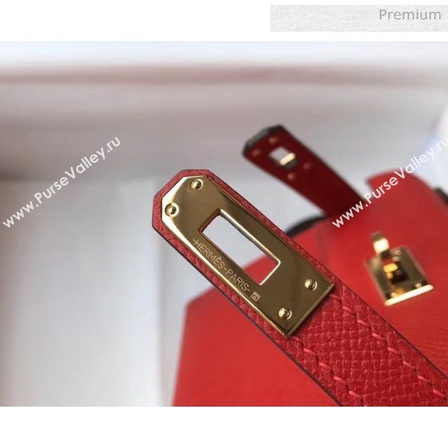 Hermes Mini Kelly II Handbag in Original Epsom Leather Red (Gold Hardware) (FL-20043006)