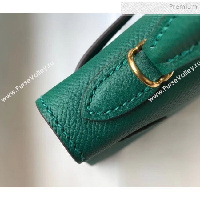 Hermes Mini Kelly II Handbag in Original Epsom Leather Green (Gold Hardware) (FL-20043010)