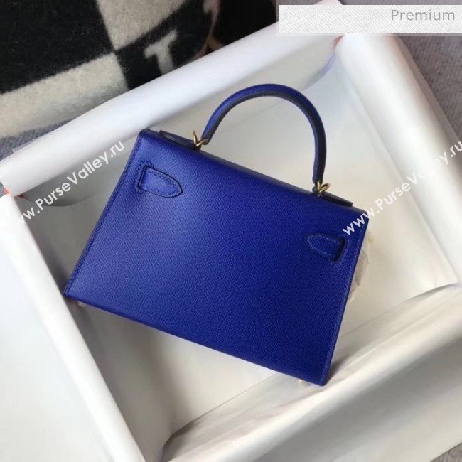 Hermes Mini Kelly II Handbag in Original Epsom Leather Electric Blue (Gold Hardware) (FL-20043013)