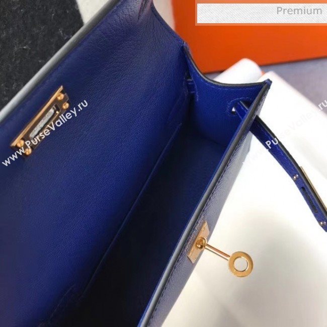 Hermes Mini Kelly II Handbag in Original Epsom Leather Electric Blue (Gold Hardware) (FL-20043013)