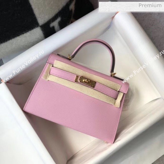 Hermes Mini Kelly II Handbag in Original Epsom Leather Lilac (Gold Hardware) (FL-20043014)