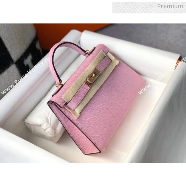 Hermes Mini Kelly II Handbag in Original Epsom Leather Lilac (Gold Hardware) (FL-20043014)