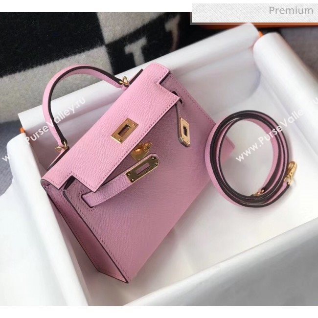 Hermes Mini Kelly II Handbag in Original Epsom Leather Lilac (Gold Hardware) (FL-20043014)