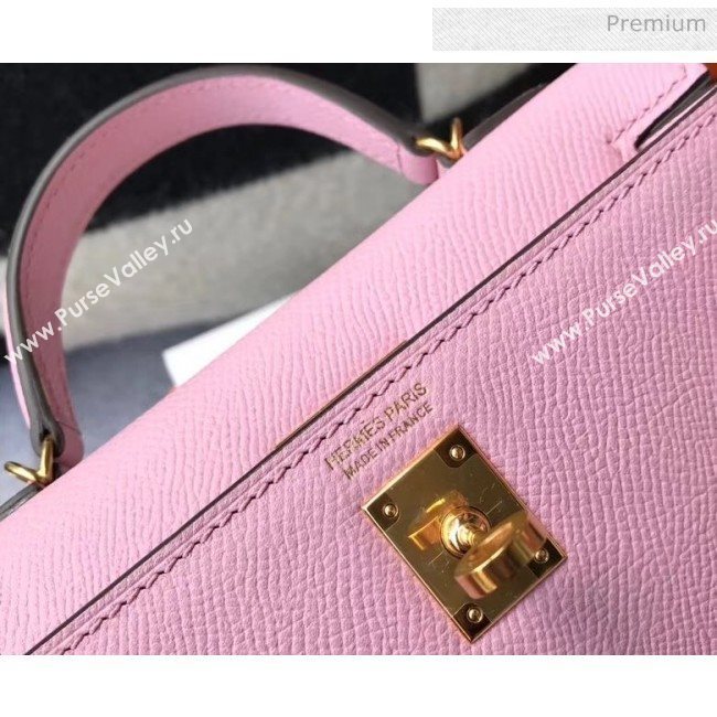 Hermes Mini Kelly II Handbag in Original Epsom Leather Lilac (Gold Hardware) (FL-20043014)