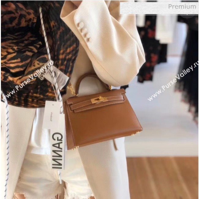 Hermes Mini Kelly II Handbag in Original Epsom Leather Brown (Gold Hardware) (FL-20043016)