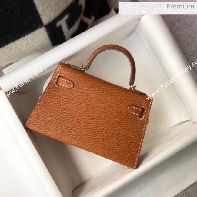 Hermes Mini Kelly II Handbag in Original Epsom Leather Brown (Gold Hardware) (FL-20043016)