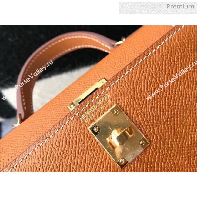 Hermes Mini Kelly II Handbag in Original Epsom Leather Brown (Gold Hardware) (FL-20043016)