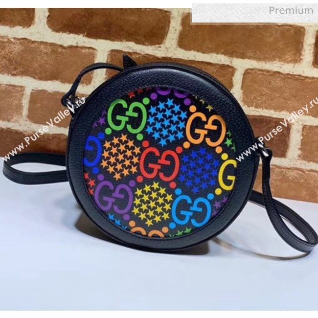 Gucci GG Psychedelic Round Shoulder Bag Black 2020 (XYS-20043036)
