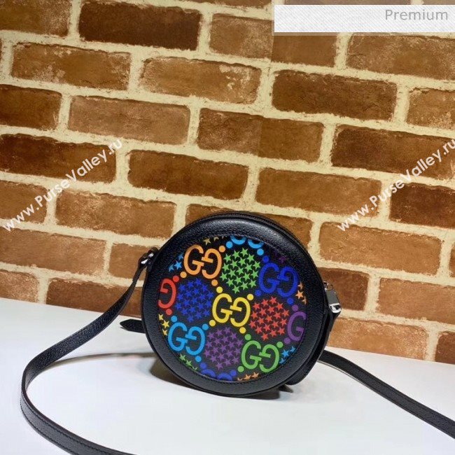 Gucci GG Psychedelic Round Shoulder Bag Black 2020 (XYS-20043036)