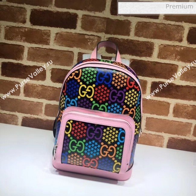 Gucci Small GG Psychedelic Backpack 601296 Pink 2020 (DLH-20043039)