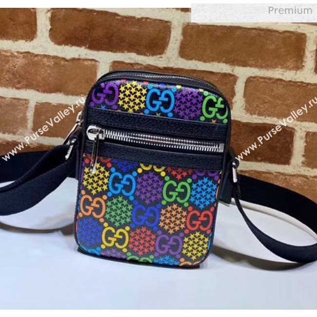 Gucci GG Psychedelic Shoulder Messenger Bag 598103 Black/Multicolor 2020 (DLH-20043040)