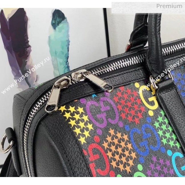 Gucci Medium GG Psychedelic Carry-on Duffle Bag 601294 Black/Multicolor 2020 (DHL-20043034)