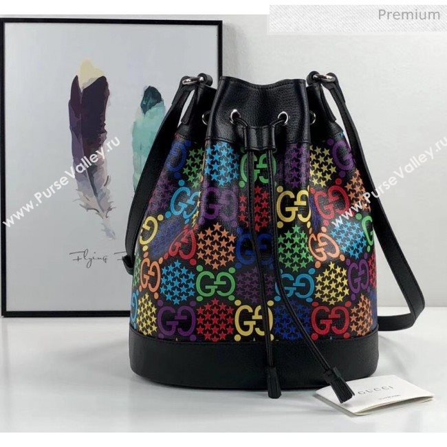 Gucci GG Psychedelic Bucket bag 598149 Black/Multicolor 2020 (DLH-20043035)