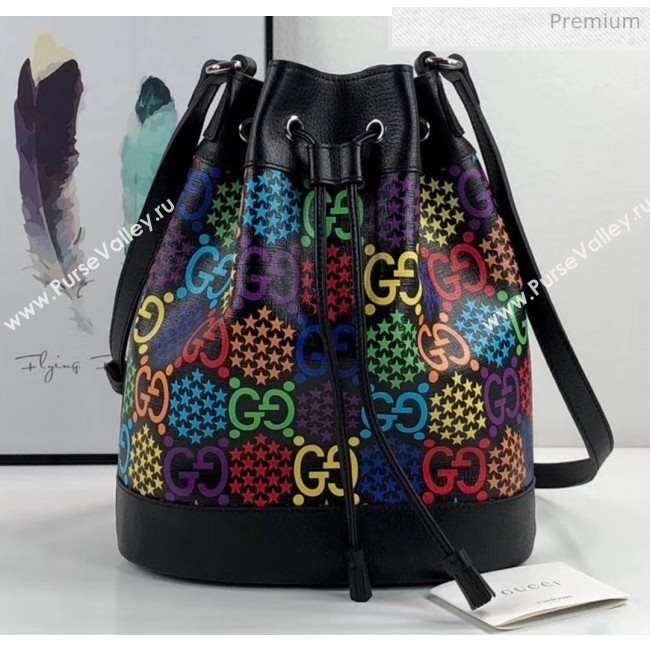 Gucci GG Psychedelic Bucket bag 598149 Black/Multicolor 2020 (DLH-20043035)