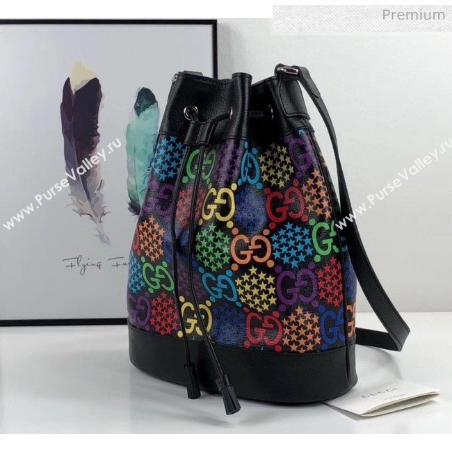 Gucci GG Psychedelic Bucket bag 598149 Black/Multicolor 2020 (DLH-20043035)