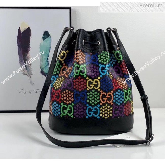 Gucci GG Psychedelic Bucket bag 598149 Black/Multicolor 2020 (DLH-20043035)