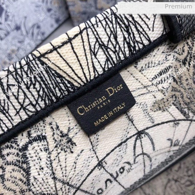 Dior Large Book Tote with Star Embroidery White/Black 2020 (XXG-20042931)