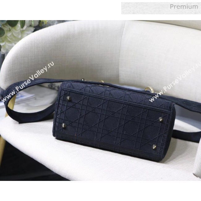 Dior Medium Lady D-Lite Embroidered Cannage Bag Black 020 (XXG-20042932)