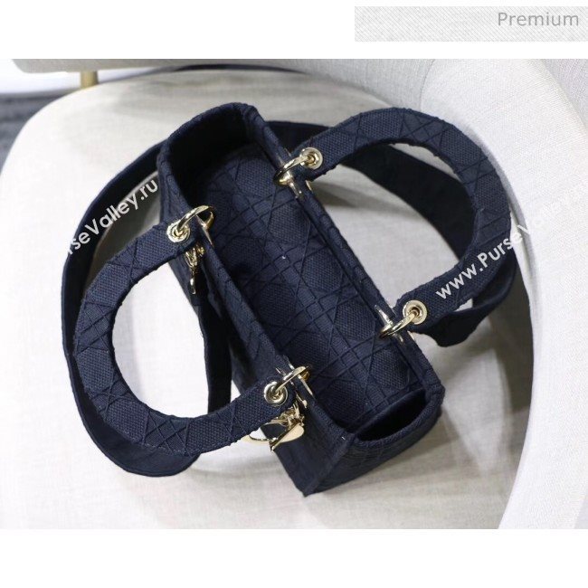 Dior Medium Lady D-Lite Embroidered Cannage Bag Black 020 (XXG-20042932)