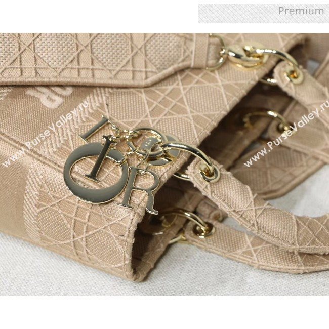 Dior Medium Lady D-Lite Embroidered Cannage Bag Beige 2020 (XXG-20042933)