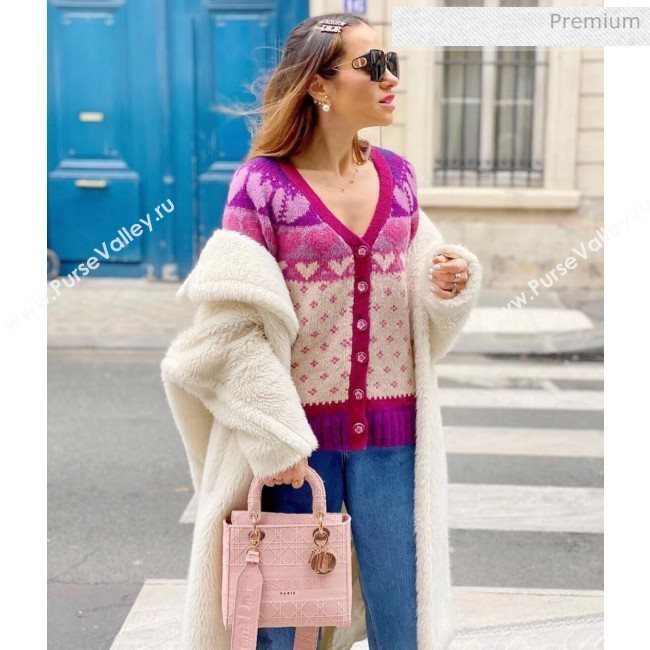 Dior Medium Lady D-Lite Embroidered Cannage Bag Pink 2020 (XXG-20042934)