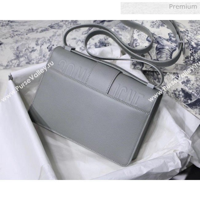 Dior 30 Montaigne Stamped Grain Calfskin Flap Bag With Matte Tonal CD Clasp Grey Stone 2020 (XXG-20042936)