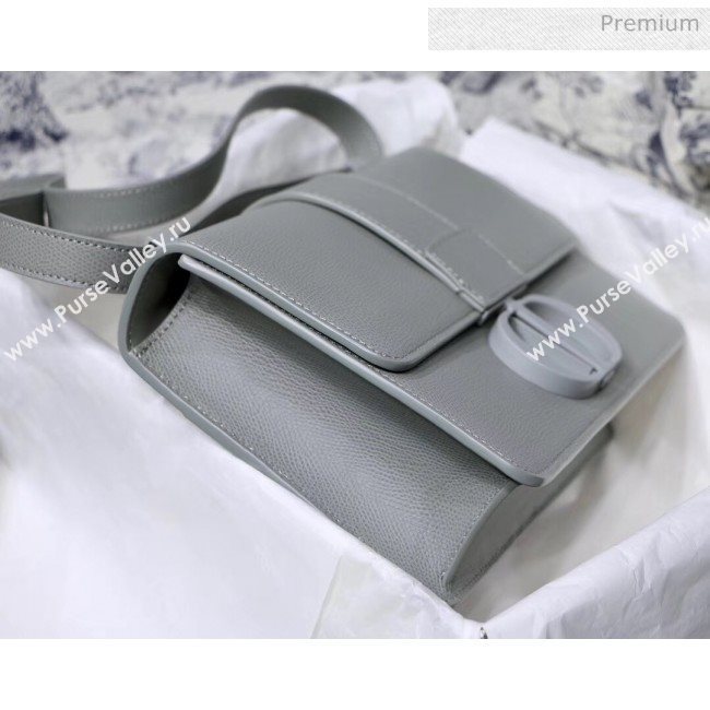 Dior 30 Montaigne Stamped Grain Calfskin Flap Bag With Matte Tonal CD Clasp Grey Stone 2020 (XXG-20042936)