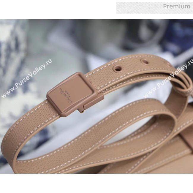 Dior 30 Montaigne Stamped Grain Calfskin Flap Bag With Matte Tonal CD Clasp Nude Pink 2020 (XXG-20042938)