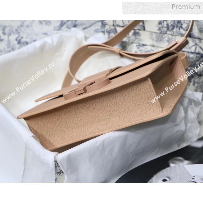 Dior 30 Montaigne Stamped Grain Calfskin Flap Bag With Matte Tonal CD Clasp Nude Pink 2020 (XXG-20042938)