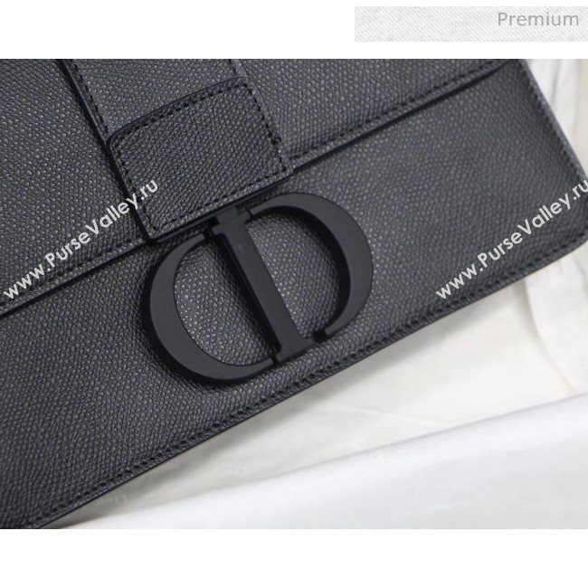 Dior 30 Montaigne Stamped Grain Calfskin Flap Bag With Matte Tonal CD Clasp Black 2020 (XXG-20042939)