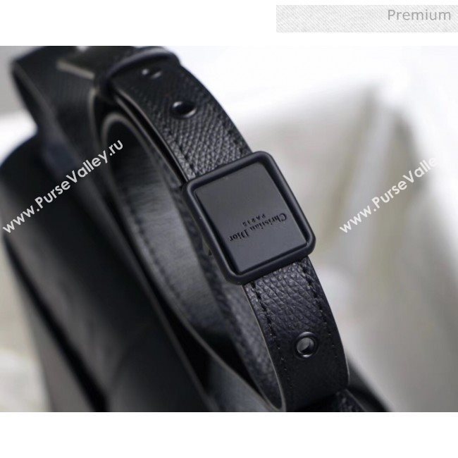 Dior 30 Montaigne Stamped Grain Calfskin Flap Bag With Matte Tonal CD Clasp Black 2020 (XXG-20042939)