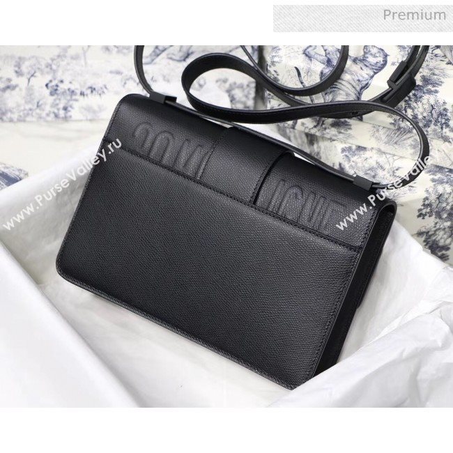 Dior 30 Montaigne Stamped Grain Calfskin Flap Bag With Matte Tonal CD Clasp Black 2020 (XXG-20042939)