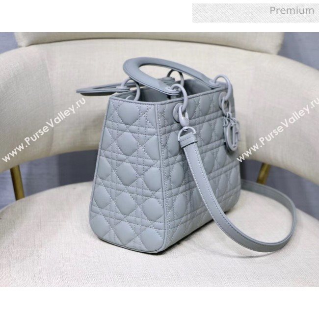 Dior Medium Gray Stone Lady Dior Matte Calfskin Bag 2020 (XXG-20042940)