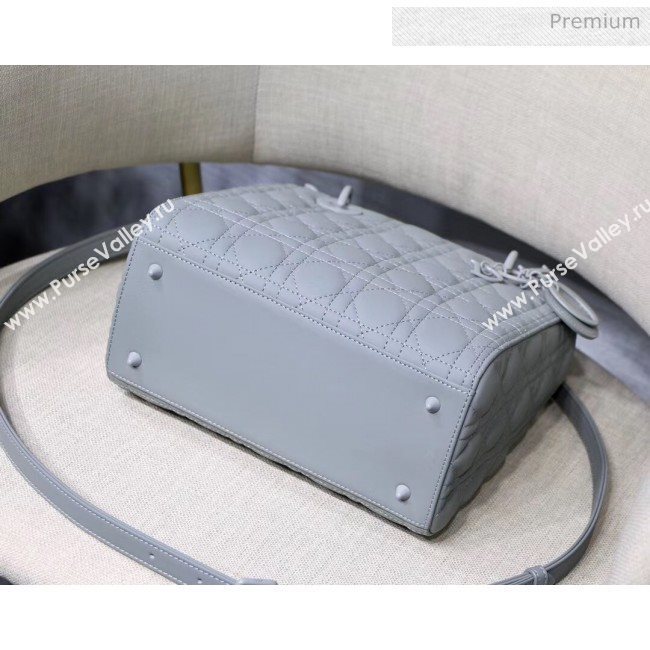Dior Medium Gray Stone Lady Dior Matte Calfskin Bag 2020 (XXG-20042940)
