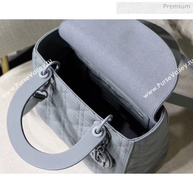 Dior Medium Gray Stone Lady Dior Matte Calfskin Bag 2020 (XXG-20042940)