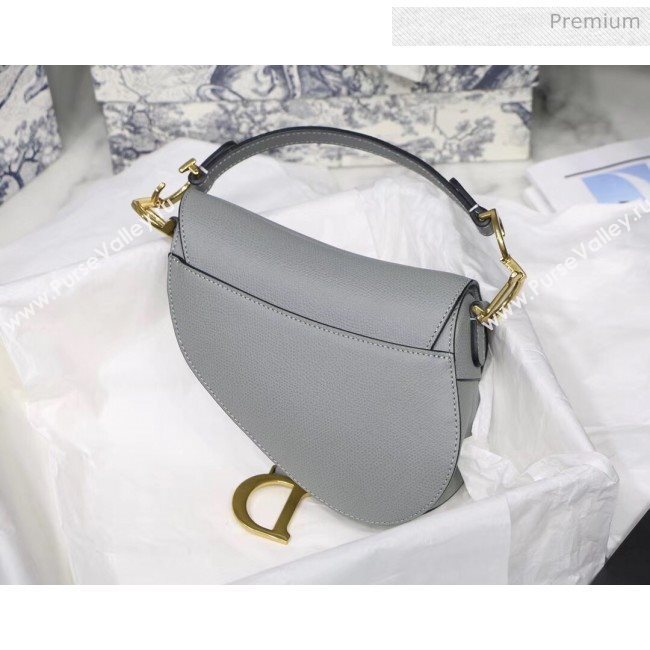 Dior Mini Saddle calfskin bag in Grainy Calfskin Grey Stone 2020 (XXG-20042942)
