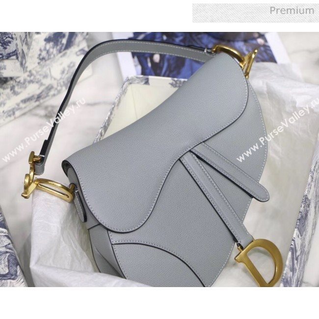 Dior Saddle Bag in Grainy Calfskin Grey Stone 2020 (XXG-20042944)