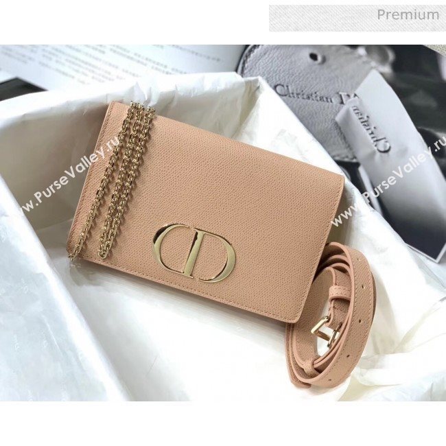 Dior 30 Montaigne Grainy Calfskin 2-in-1 Pouch Nude Pink 2020 (XXG-20043022)
