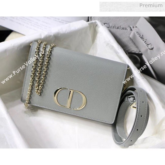 Dior 30 Montaigne Grainy Calfskin 2-in-1 Pouch Grey Stone 2020 (XXG-20043024)