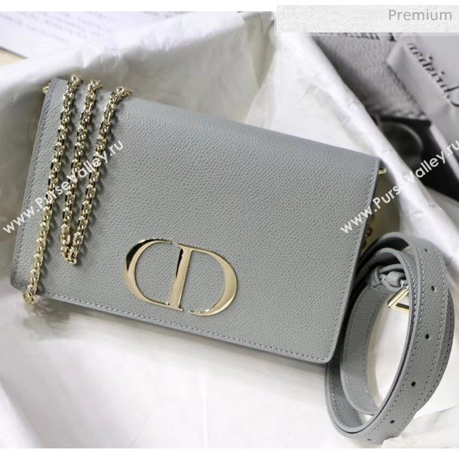 Dior 30 Montaigne Grainy Calfskin 2-in-1 Pouch Grey Stone 2020 (XXG-20043024)