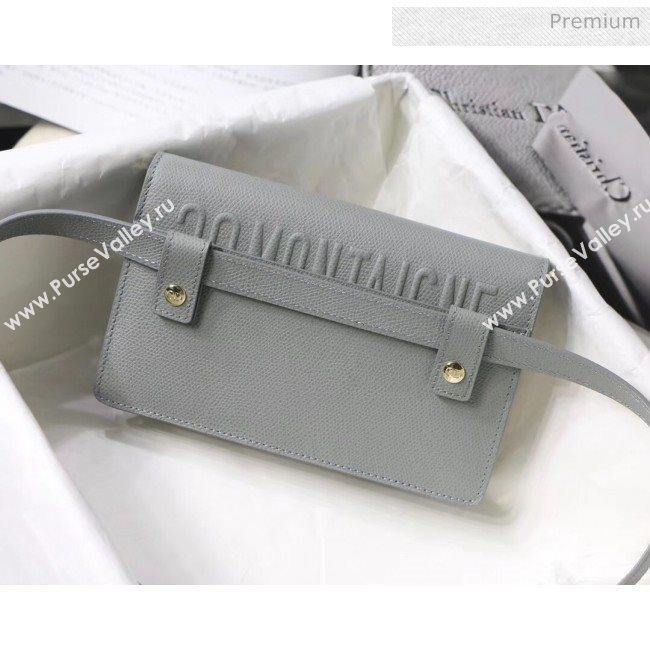 Dior 30 Montaigne Grainy Calfskin 2-in-1 Pouch Grey Stone 2020 (XXG-20043024)