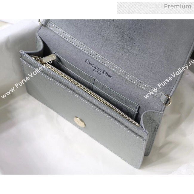 Dior 30 Montaigne Grainy Calfskin 2-in-1 Pouch Grey Stone 2020 (XXG-20043024)