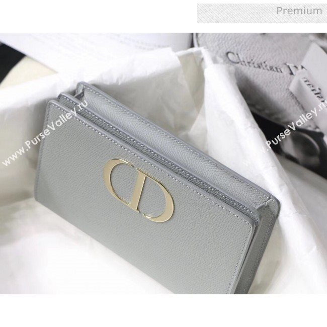 Dior 30 Montaigne Grainy Calfskin 2-in-1 Pouch Grey Stone 2020 (XXG-20043024)